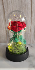 Rose sous cloche au crochet