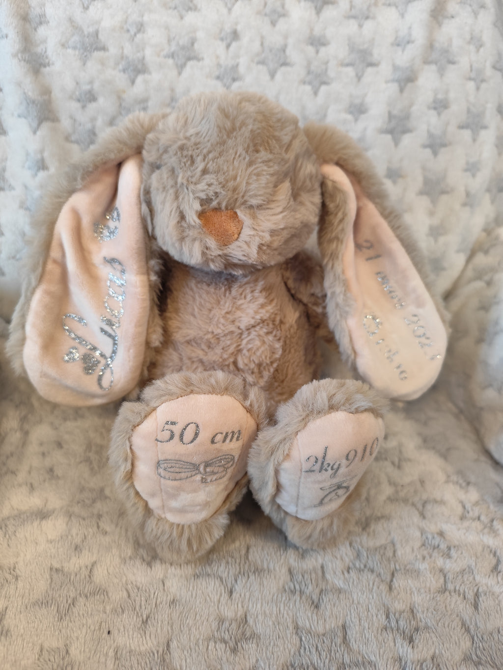 🐰 Peluche lapin personnalisée – Souvenir de naissance unique 🐰